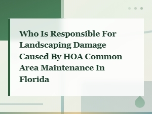 Hoa Responsibility for Landscaping Damage in Florida