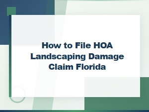 Filing an Hoa Landscaping Damage Claim in Florida